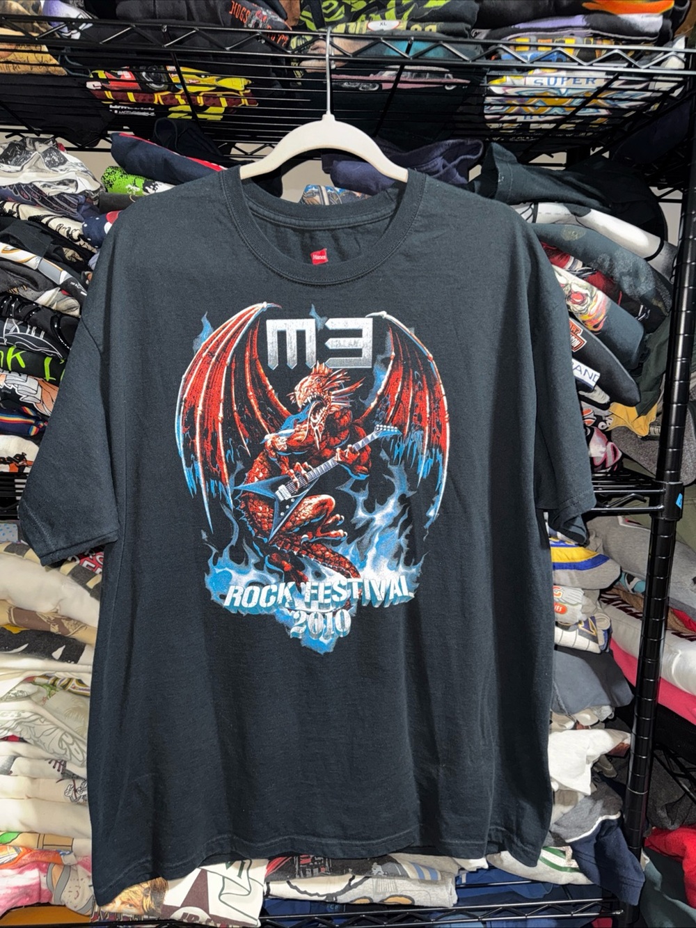 Vintage Y2K 2010 M3 Rock Festival Dragón Shirt Size Xl